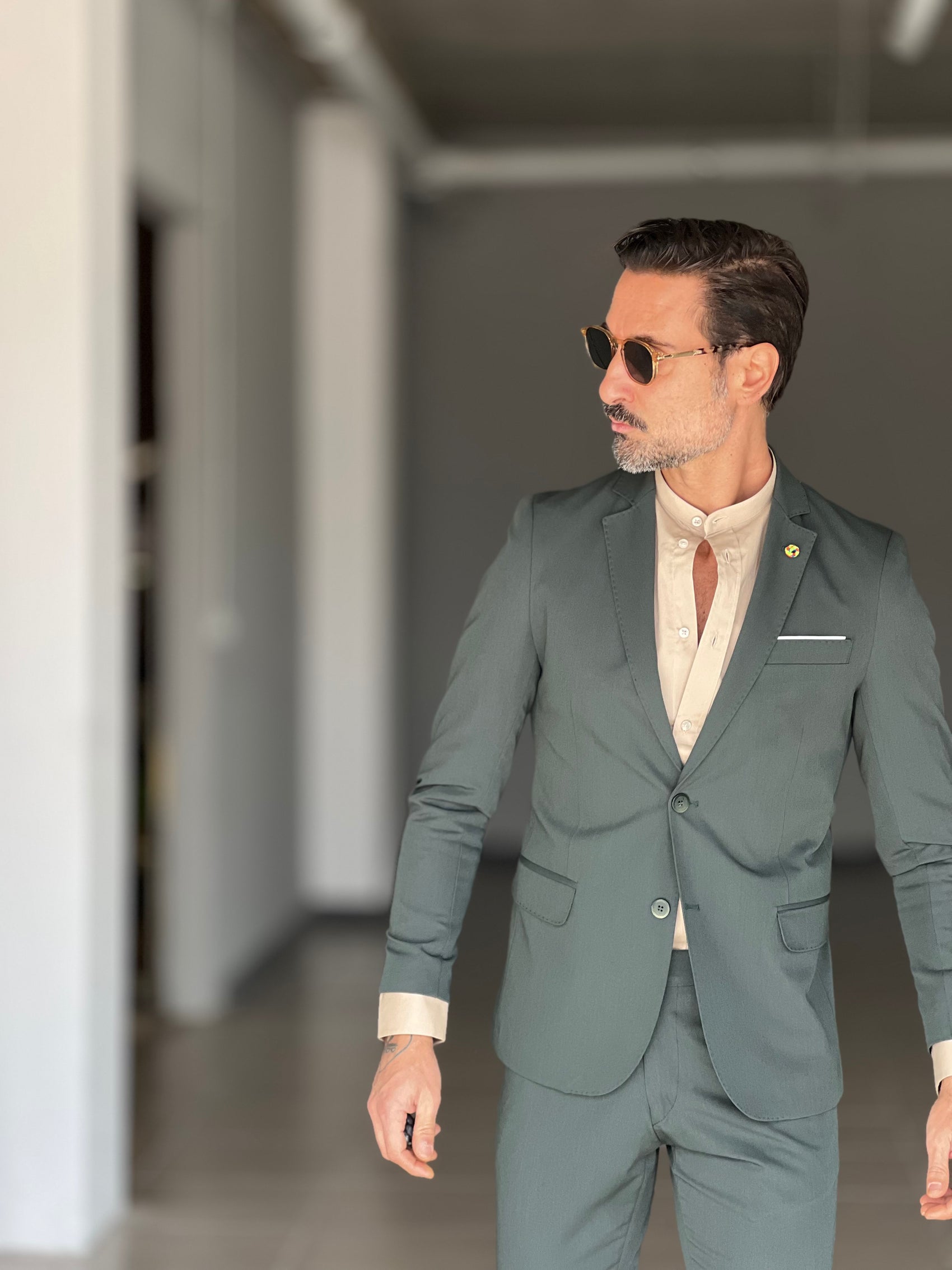 ABITO VERDE MONOPETTO VISCOSA