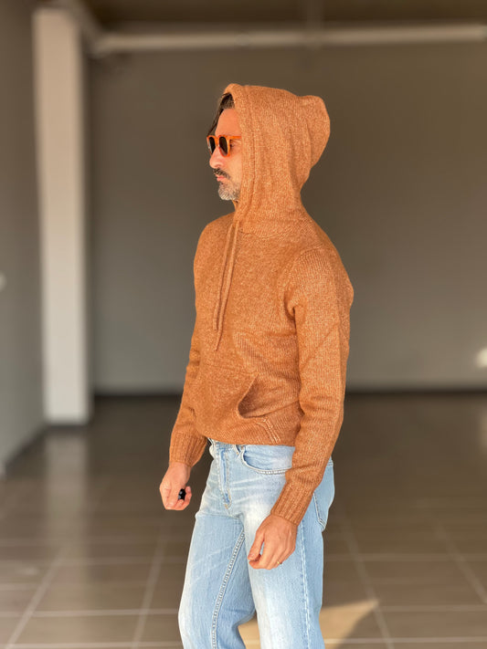 MAGLIA FELPA CAMMELLO  LANA E MISTI