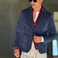 GIACCA BLU VELLUTO STRETCH ROCCIATORE
