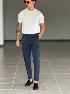 PANTALONE   BLU VISCOSA E MISTI TASCA AMERICA