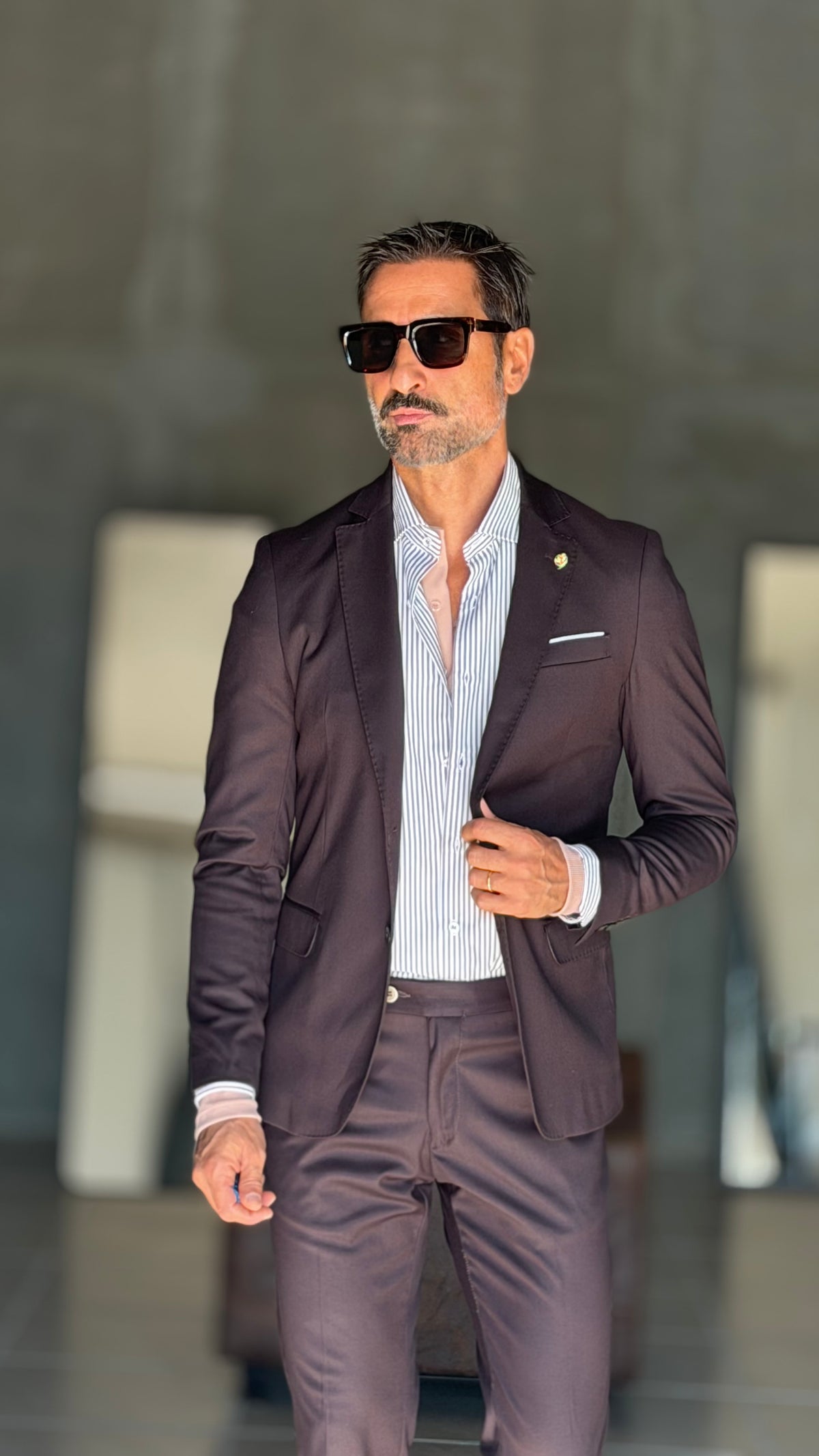 CAMICIA MILLERIGHE MORO  STRETCH POPELINE DI COTONE