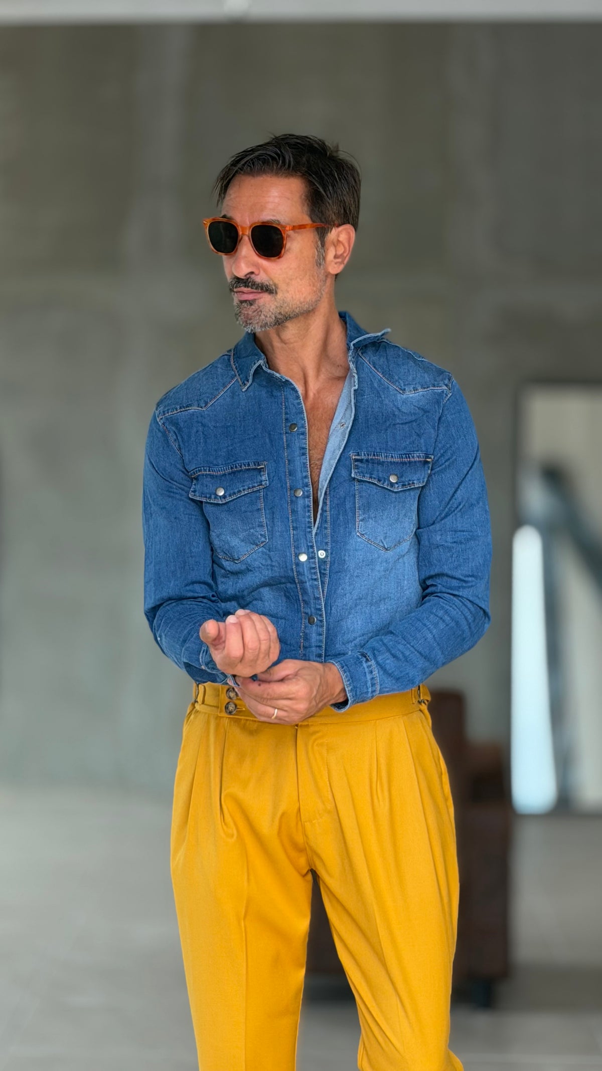 CAMICIA  DENIM LAVAGGIO MEDIO  TEXANA