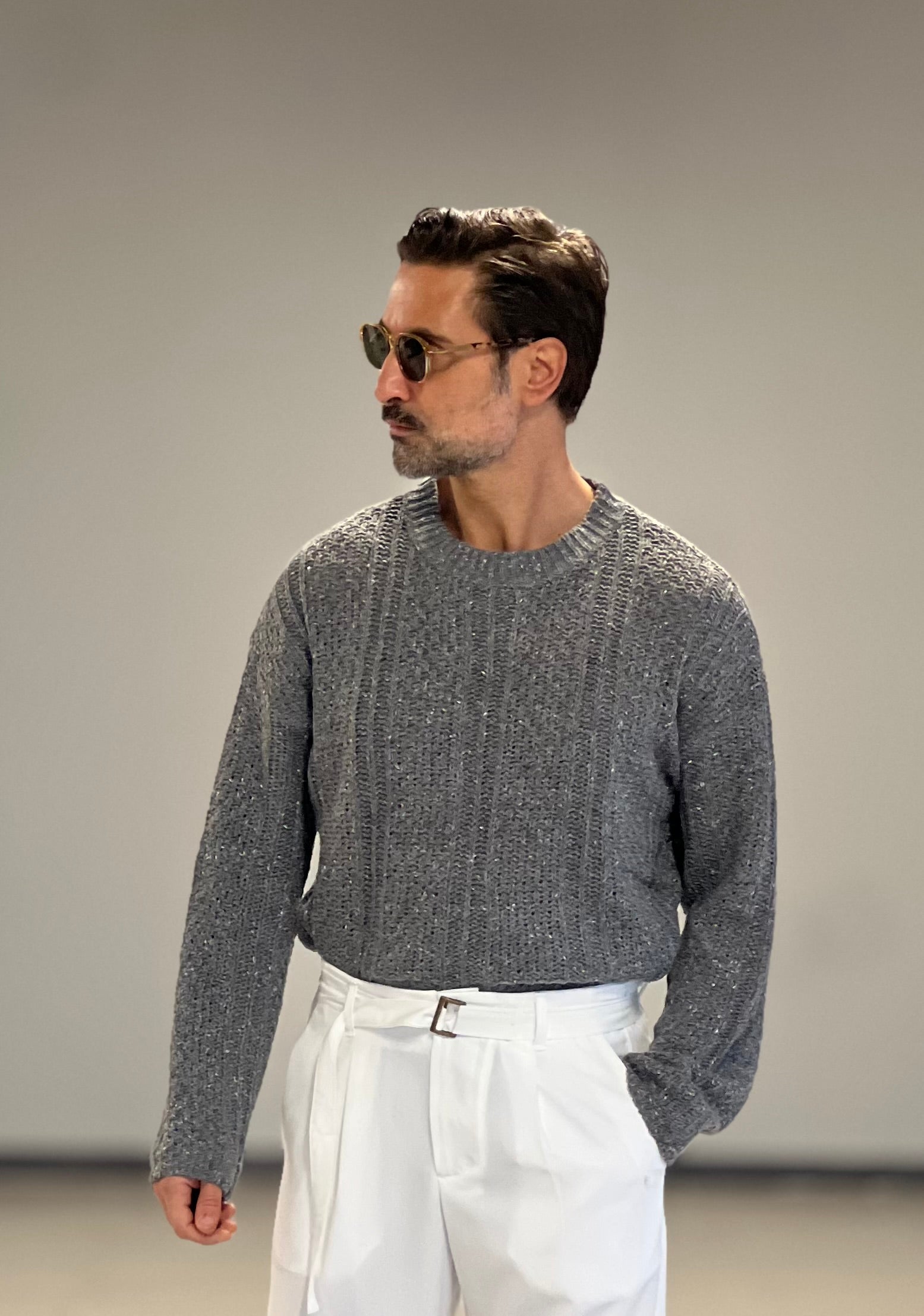 MAGLIA GRIGIA MELANGE  VISCOSA E MISTI