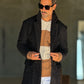 BLUE HIGH NECK COAT