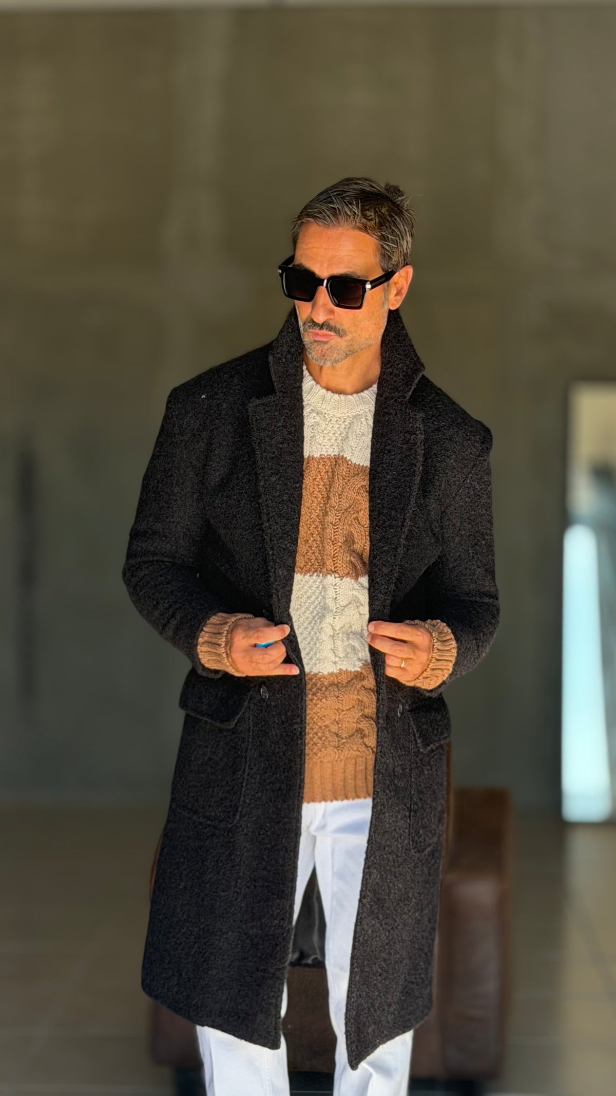 CAPPOTTO  DOPPIPETTO NERO OVER BL11 EFFETTO CASENTINO