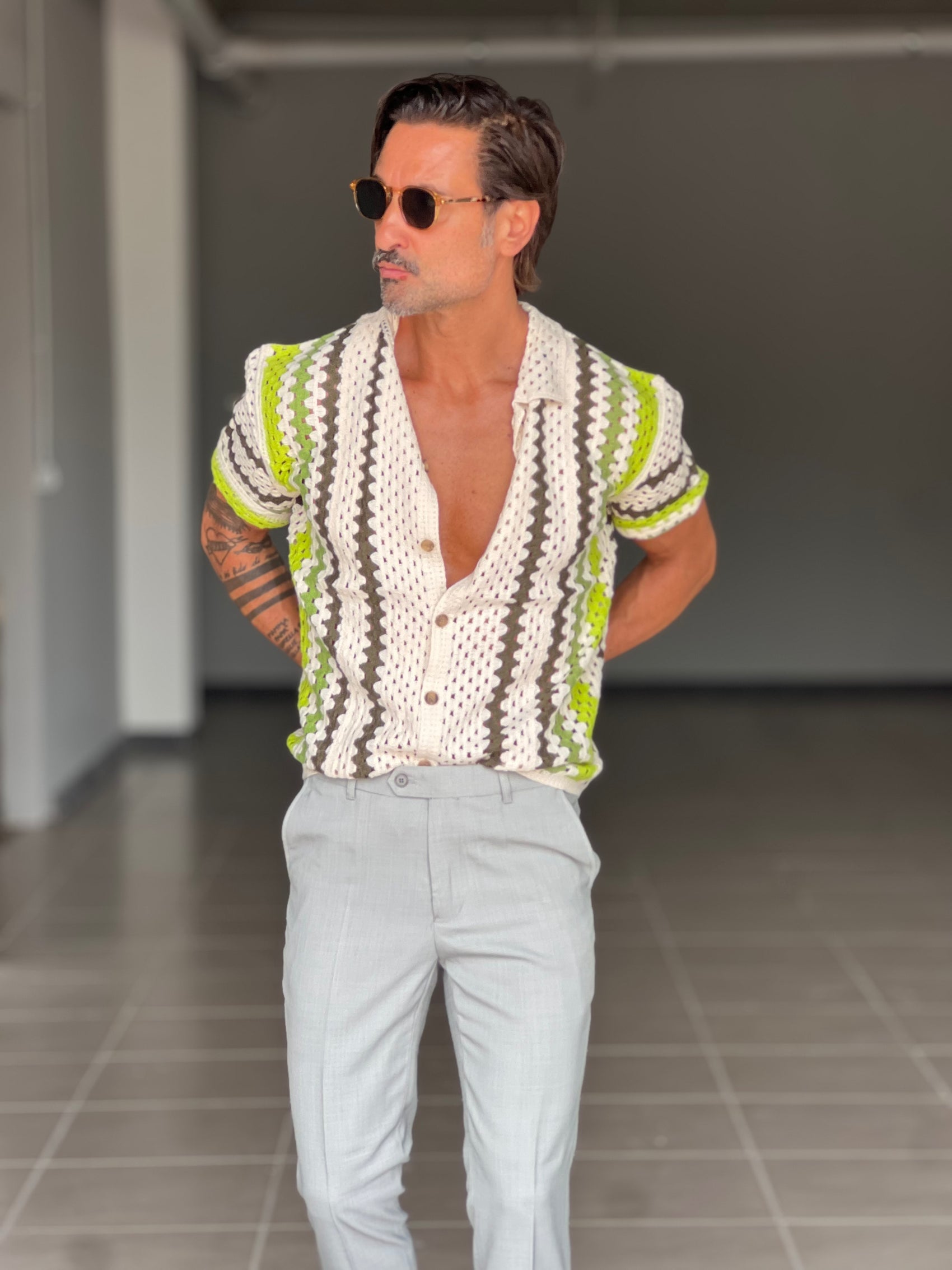 WHITE VISCOSE TROUSERS WITH REGULAR BOTTOM