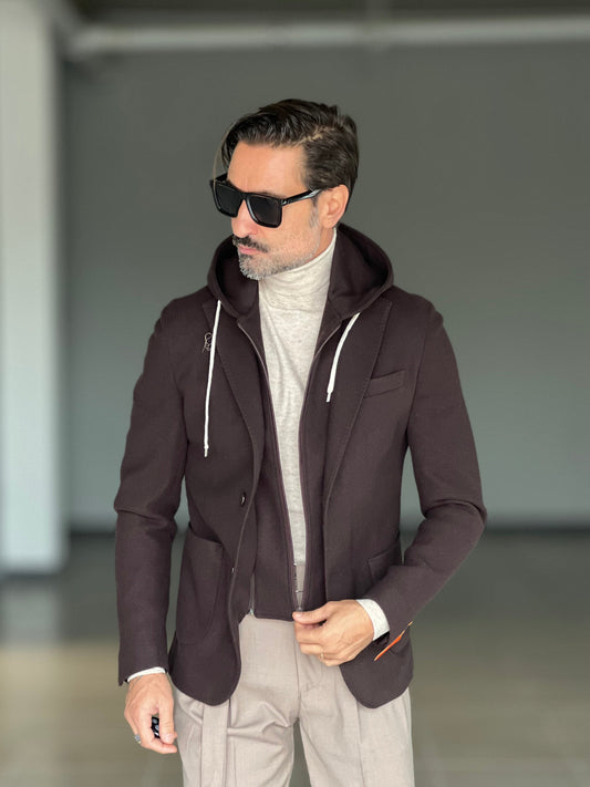 GIACCA PANNO MORO  INTERNO FELPA ESTRIBILE