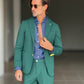 *ABITO VERDE MONOPETTO OPERATO PANTALONE MEZZAMOLLA 00200