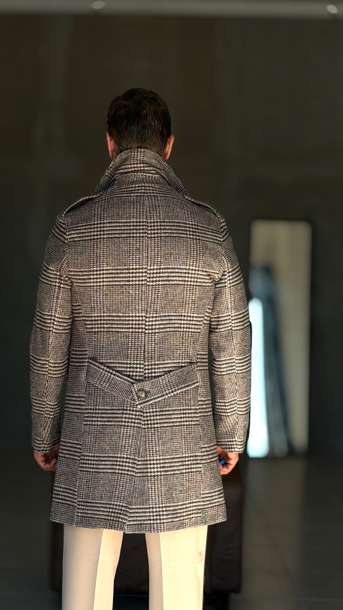 CAPPOTTO  DOPPIPETTO NERO GALLES PAOUL MIRANDA LANA E MISTI