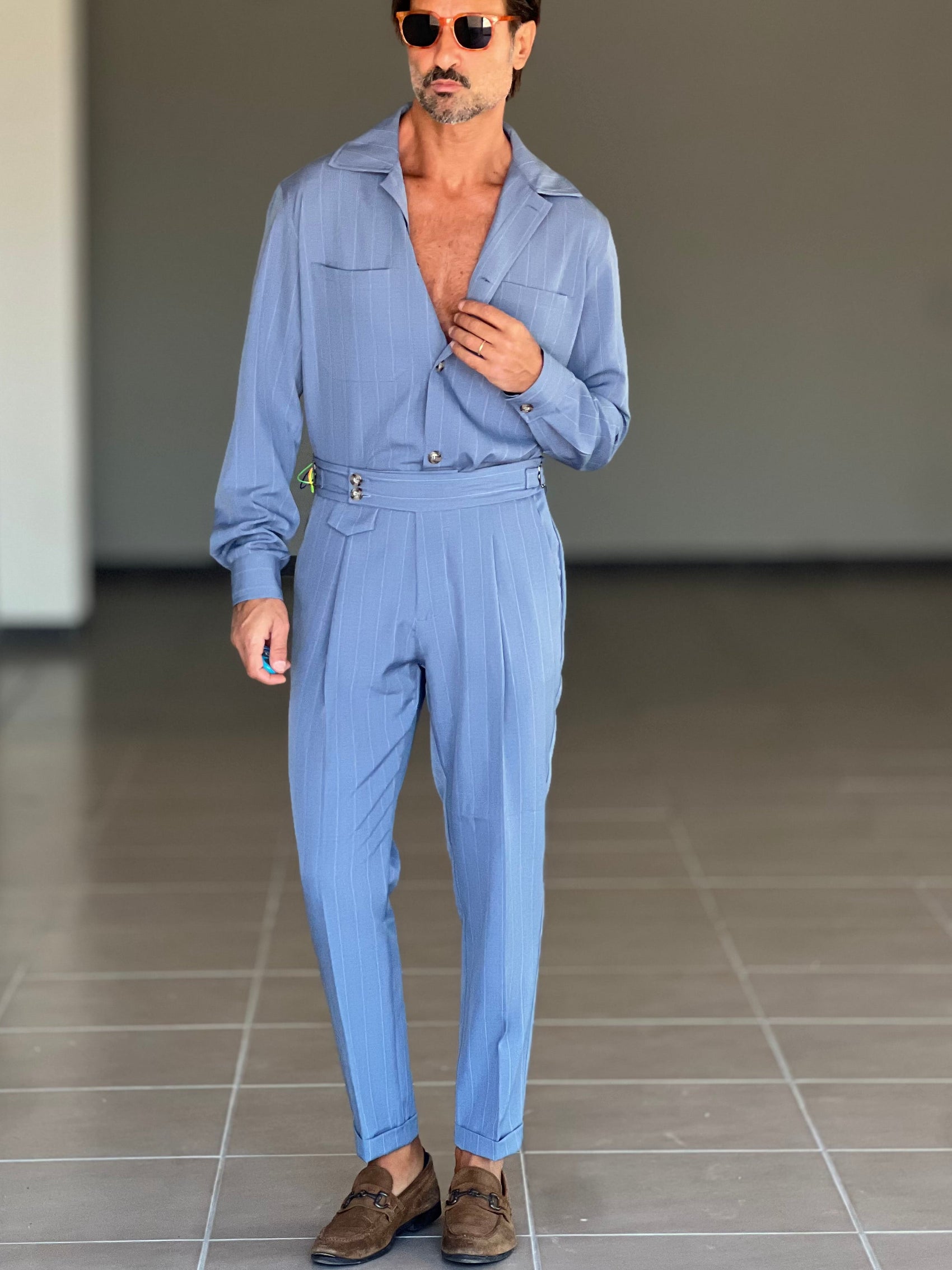 WHITE VISCOSE TROUSERS WITH REGULAR BOTTOM