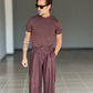 WHITE VISCOSE TROUSERS WITH REGULAR BOTTOM