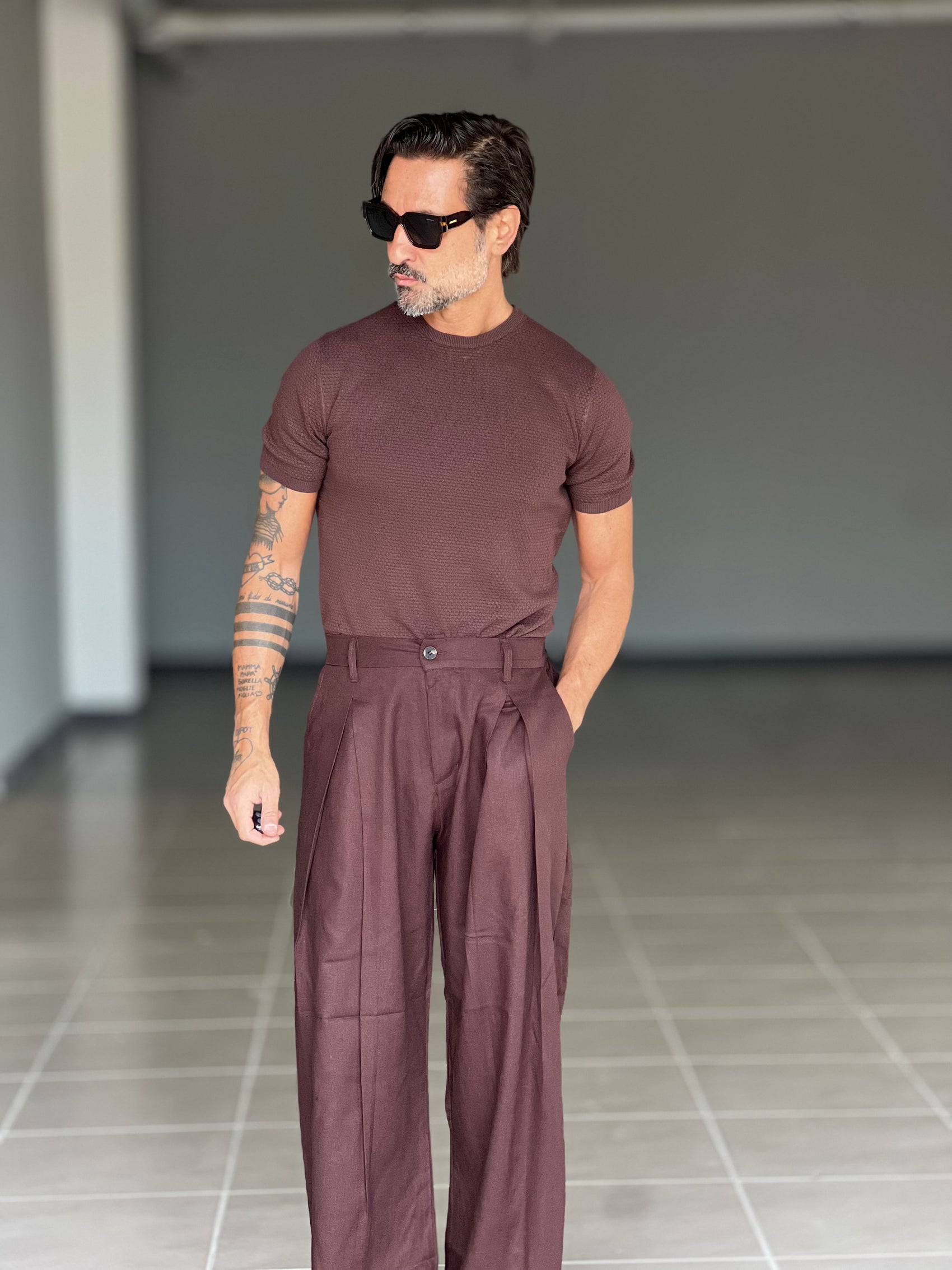 WHITE VISCOSE TROUSERS WITH REGULAR BOTTOM