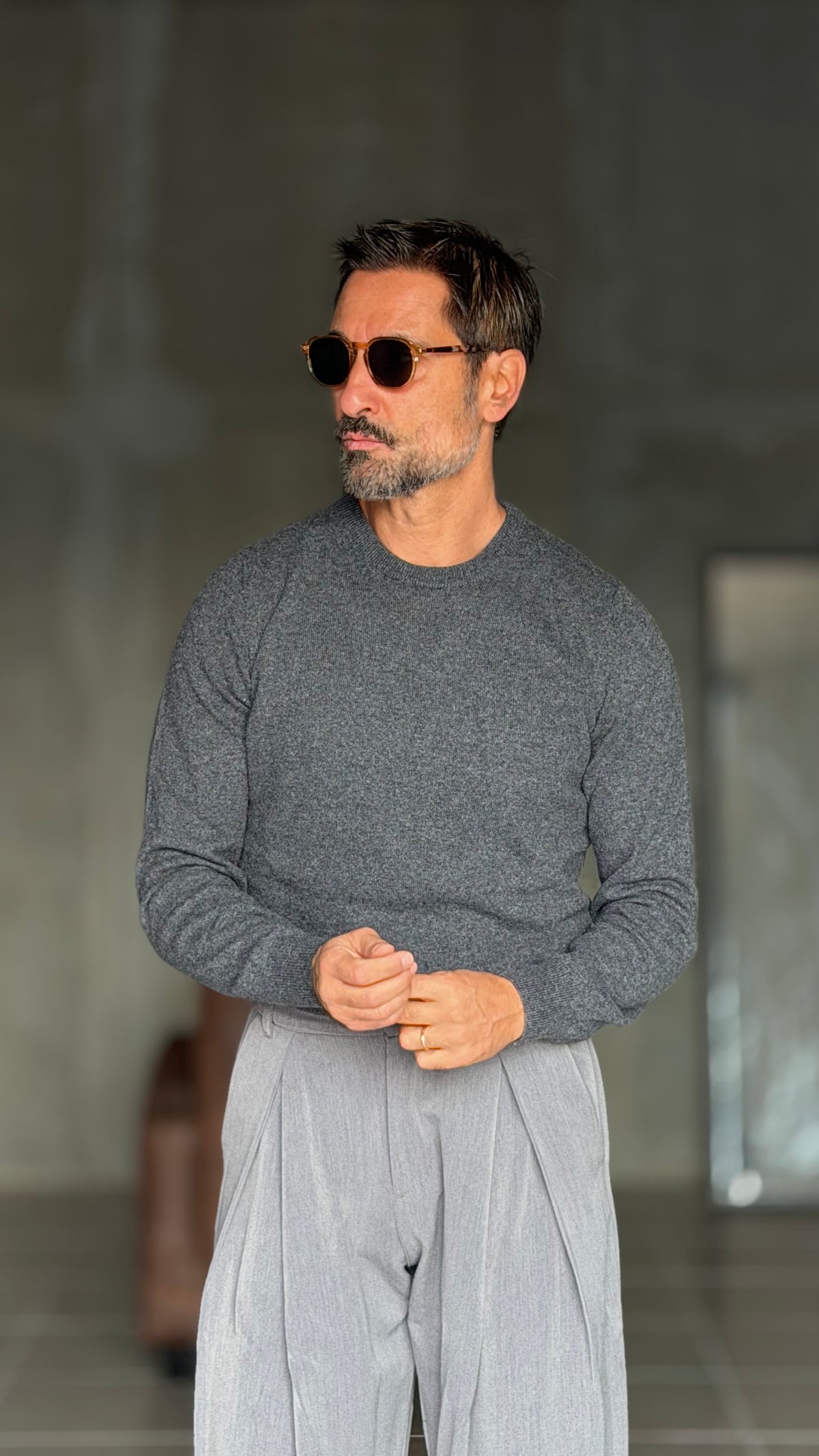 PULLOVER GRIGIO PIOMBOLANA CASHMERE 3% E MISTI