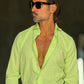 CAMICIA VERDE KIWI LONO COLLO ITALIANO