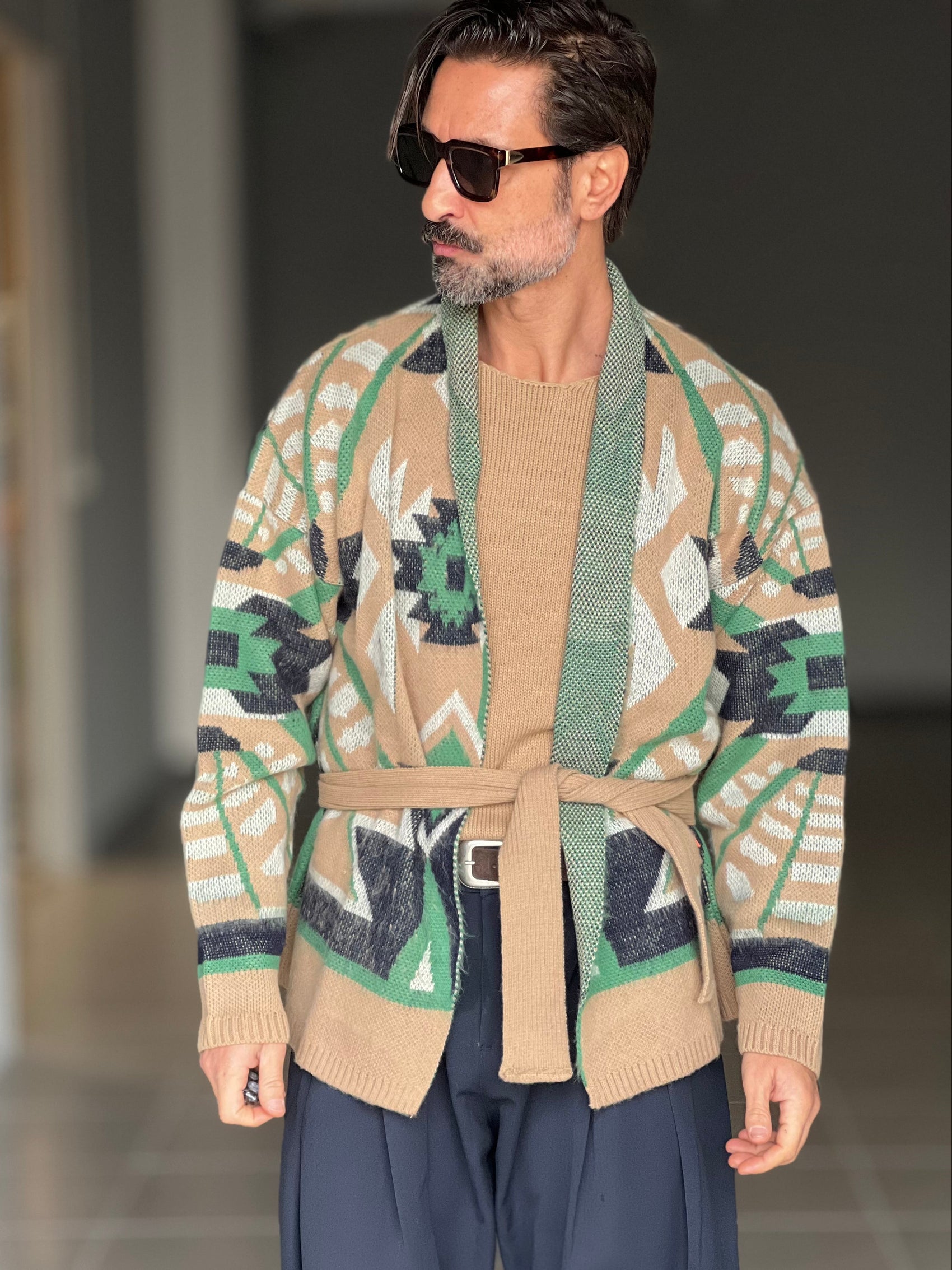 CARDIGAN SCIALLATO AZTECO BEIGE *