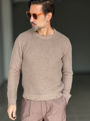 MAGLIA  FANGO  GIROCOLLO COSTA INGLESE BL11