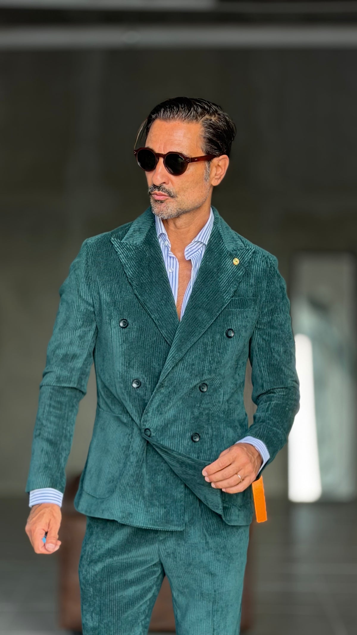 GIACCA DOPPIOPETTO VERDE   VELLUTO ROCCIA  004 (ABBINABILE  AL PANTALONE VELLUTO VERDE   OO4)