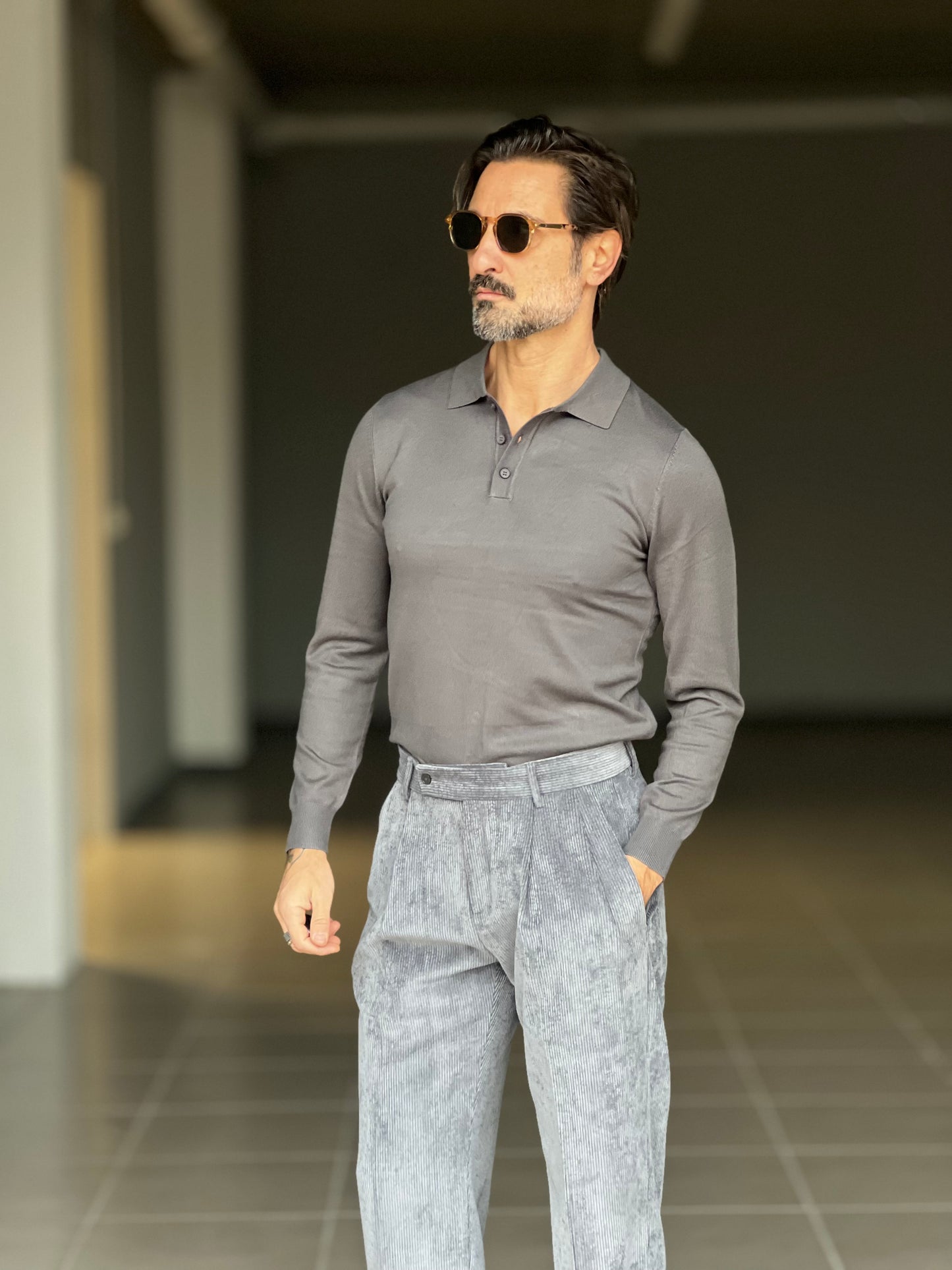 POLO COLOR FERRO  RASATA VISCOSA E MISTI