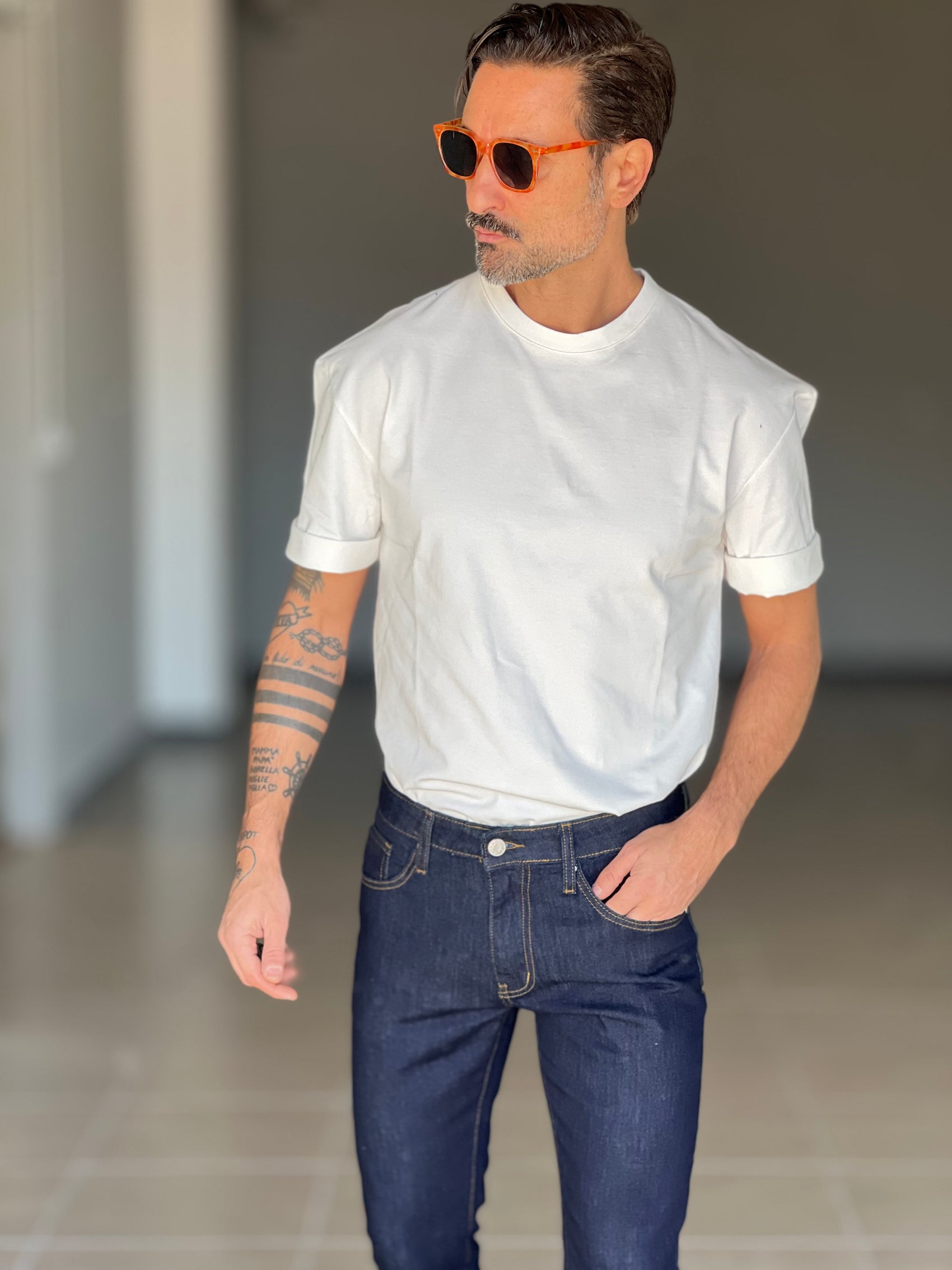 T SHIRT BIANCA   GARZATA OVER FIT