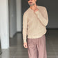 MAGLIA  BEIGE  GIROCOLLO COSTA INGLESE BL11