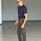WHITE VISCOSE TROUSERS WITH REGULAR BOTTOM