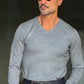 PULLOVER  GRIGIO  SCOLLO V VISCOSA E MISTI