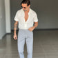 BLACK CHAIN ​​VISCOSE TROUSERS