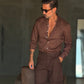 CAMICIA CAFFE  PURO    LINO