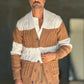 CARDIGAN MAGLIA INGLESE BANDA RIGA PANNA E CAMMELLO  BL11