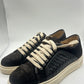 LEATHER AND SUEDE SNEAKERS WITH YELLOW CAP