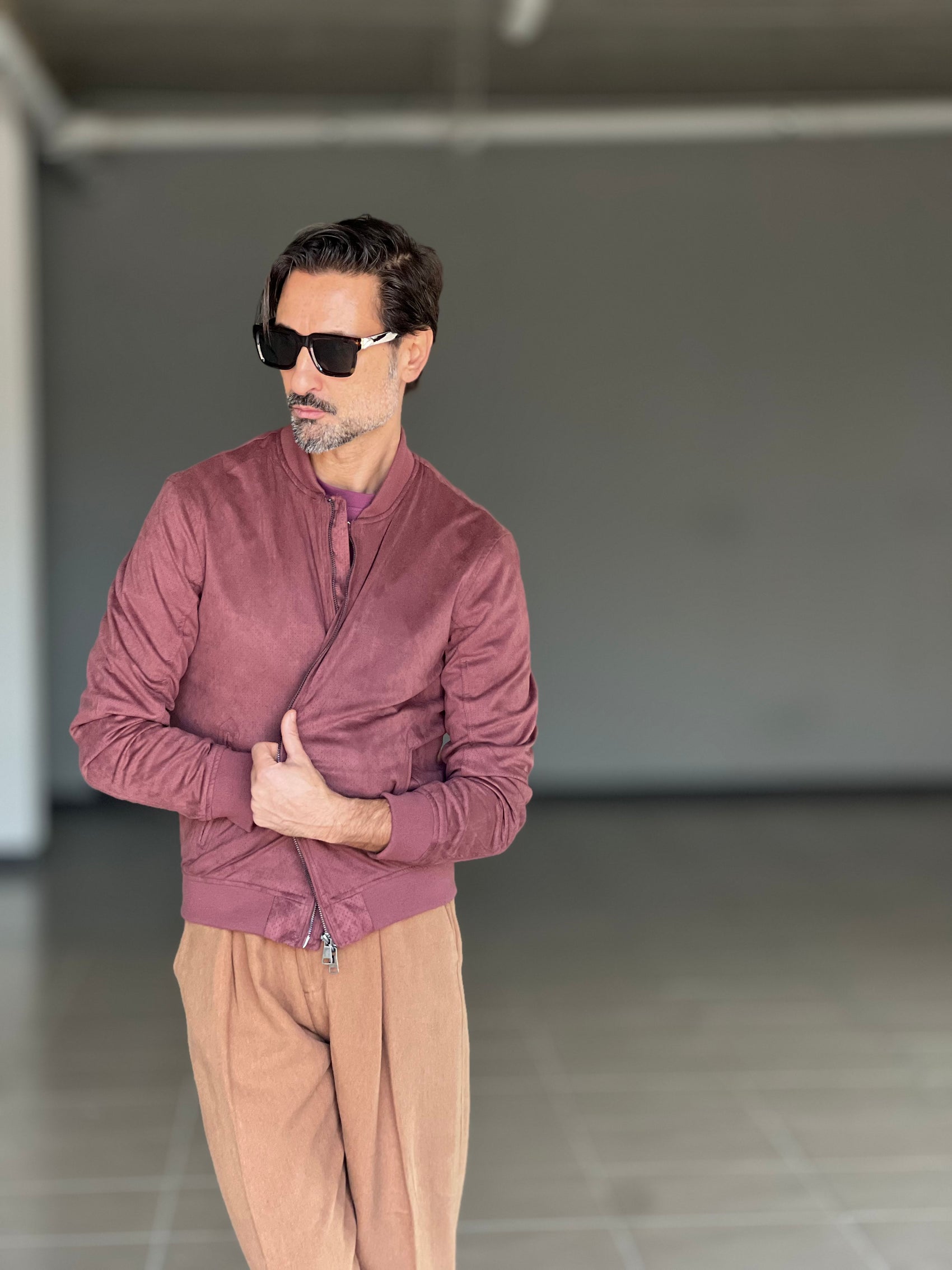 ECO-LEATHER BIKER WITH BLACK ON BLACK STUD