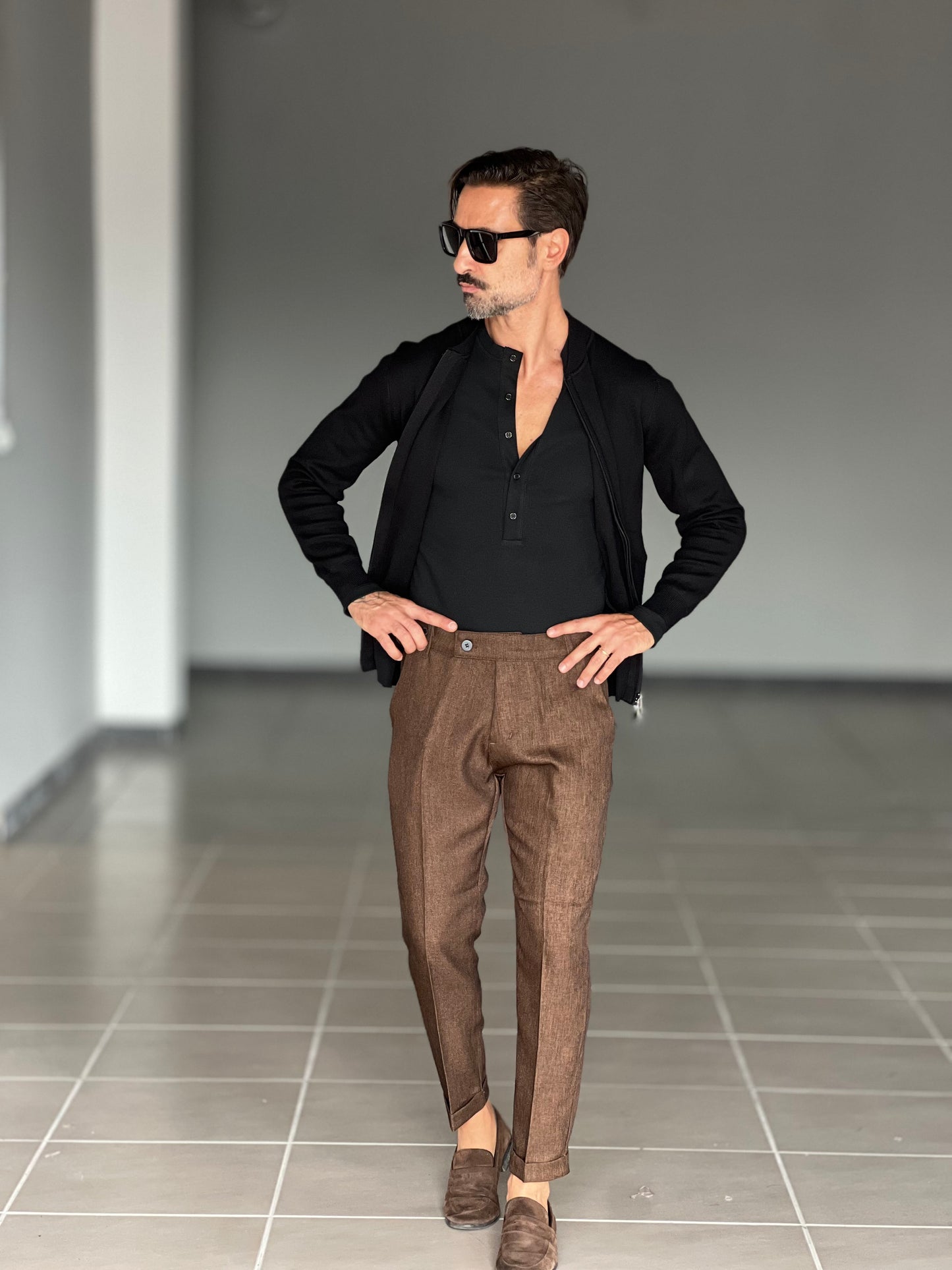 PANTALONE MORO  VISCOSA FIAMMATO CAPRI