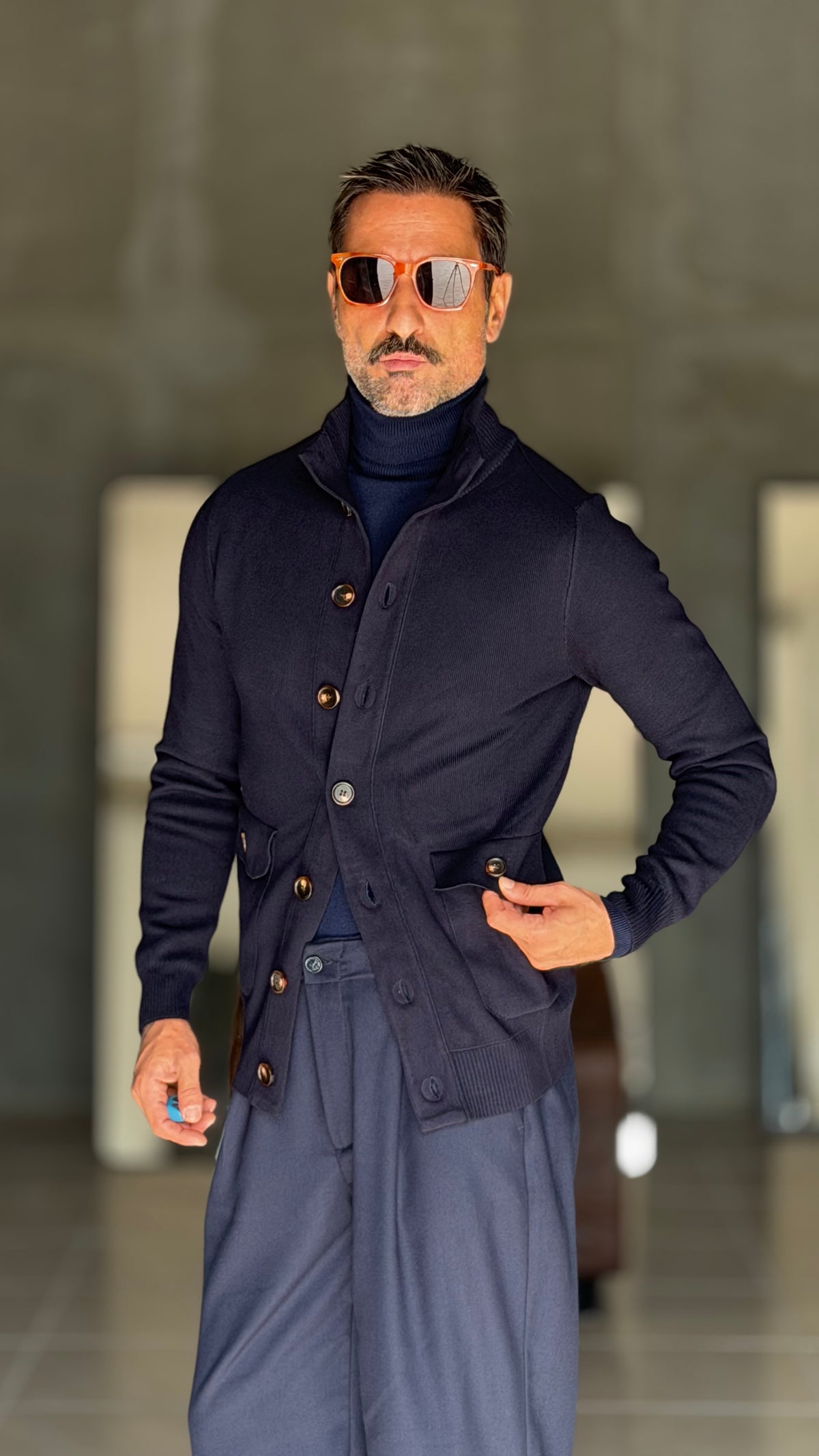 PANTALONE BLU  BL11 FONDO PALAZZO EFFETTO FLANELLA TESSUTO VISCOSA E MISTI. 167 (ABBINABILE ALLA GIACCA BLU  167)