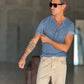 T SHIRT SERAFINO DENIM MISTO LINO