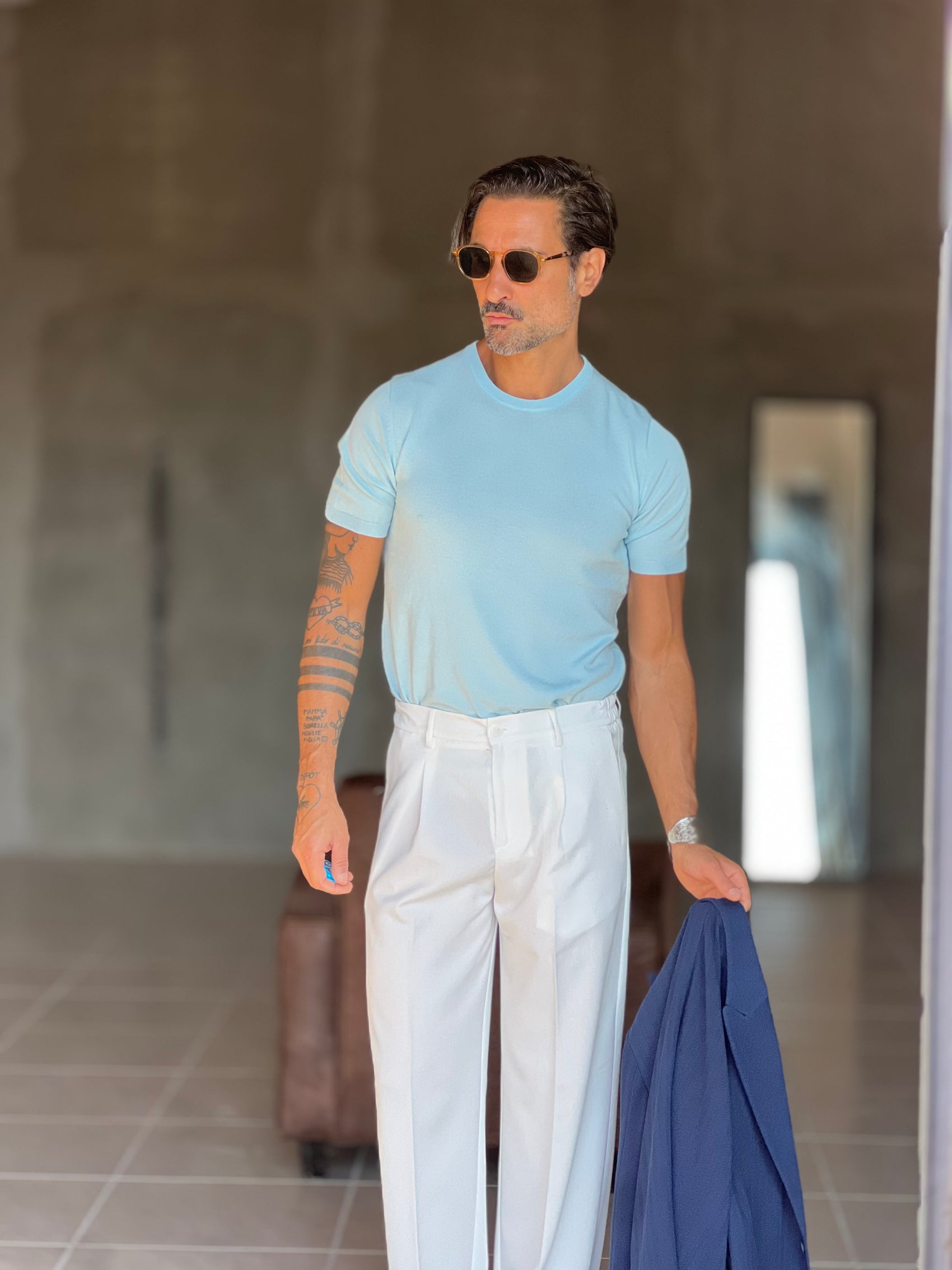 PANTALONE   BIANCO OVER FIT 0483 (ABBINABILE ALLA GIACCA  BIANCA 0483)