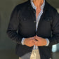 CARDIGAN  POLO NERO BOTTONE COPERTO
