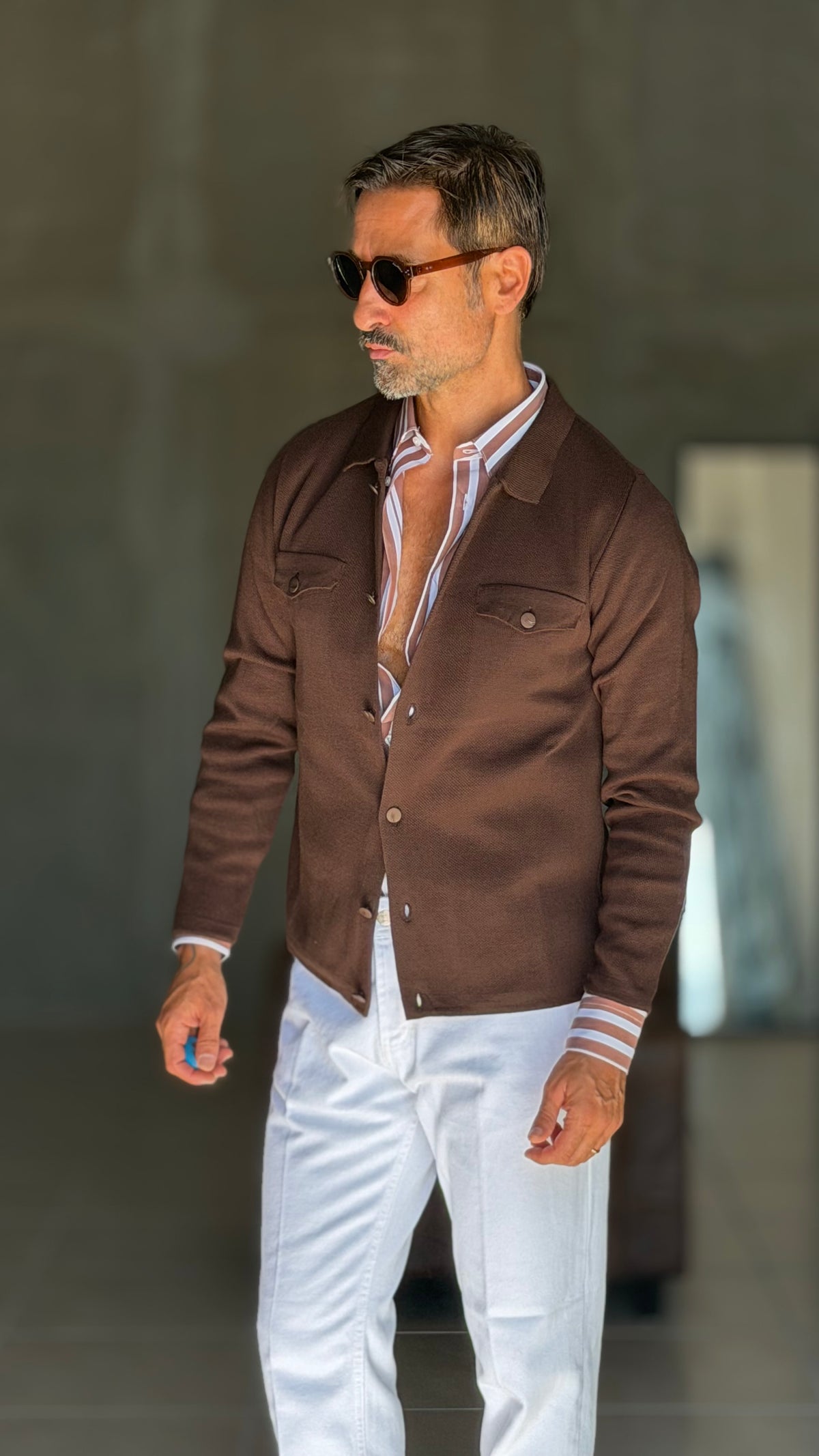 CARDIGAN  POLO MORO    BOTTONE COPERTO