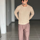 MAGLIA  BEIGE  GIROCOLLO COSTA INGLESE BL11