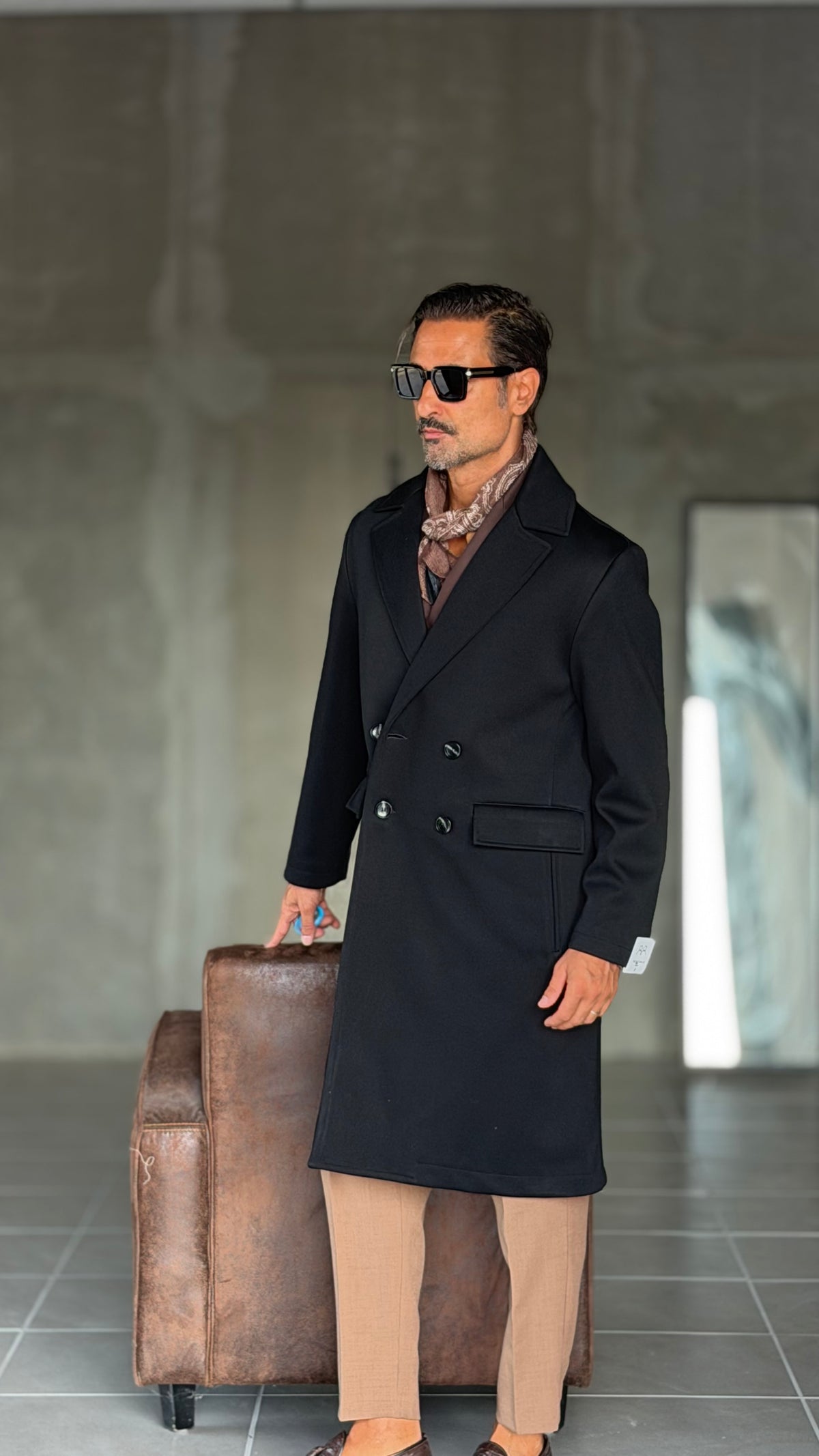 CAPPOTTO  DOPPIPETTO NERO OVER FIT  ALTATENSIONE