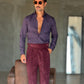 CAMICIA  DEPOT PRUGNA MICROFANTASIA DOPPIORITORTO