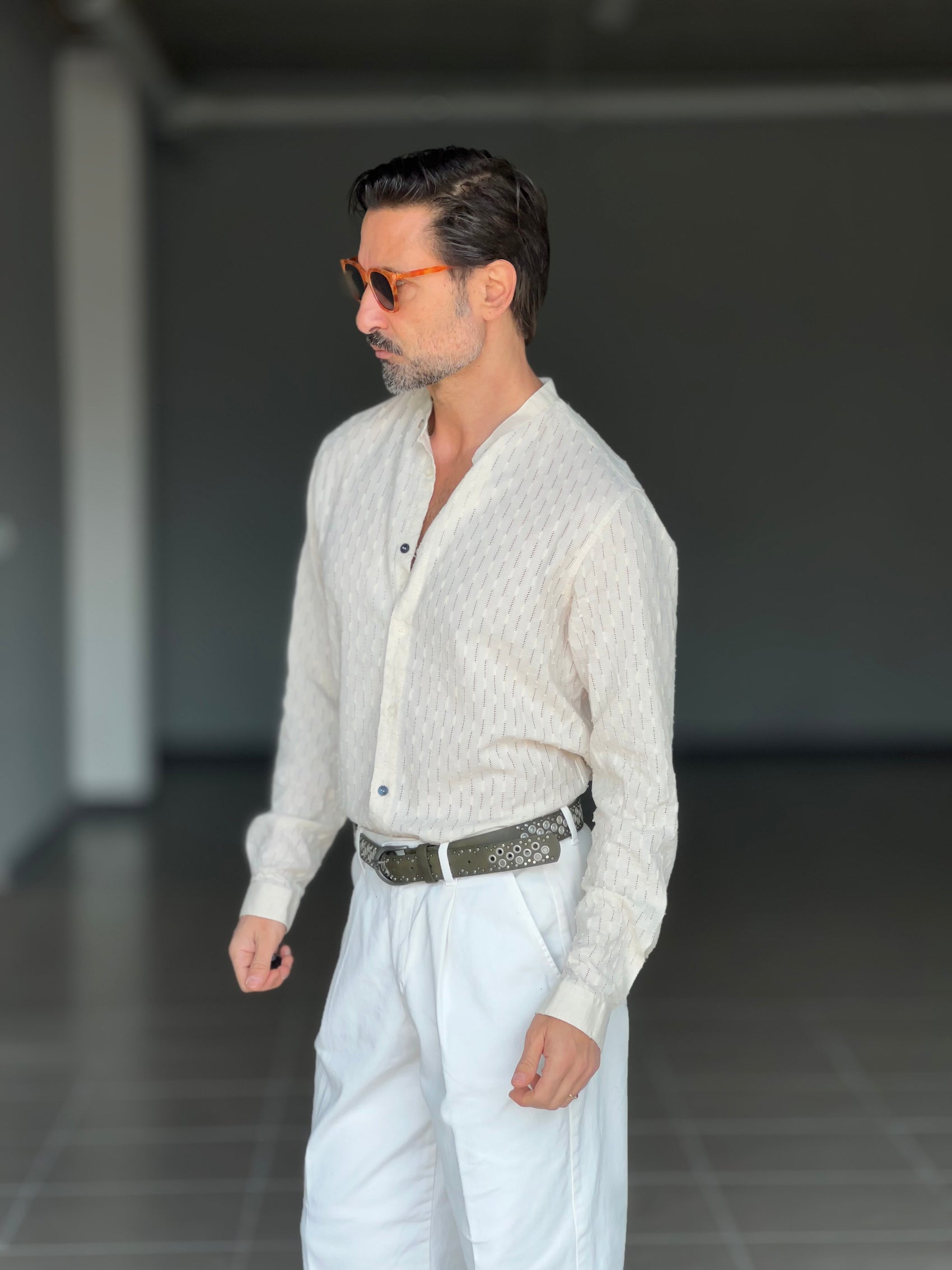 CAMICIA KOON SABBIA LINO E COTONE LAVORAZIONE TRAMATA 00204