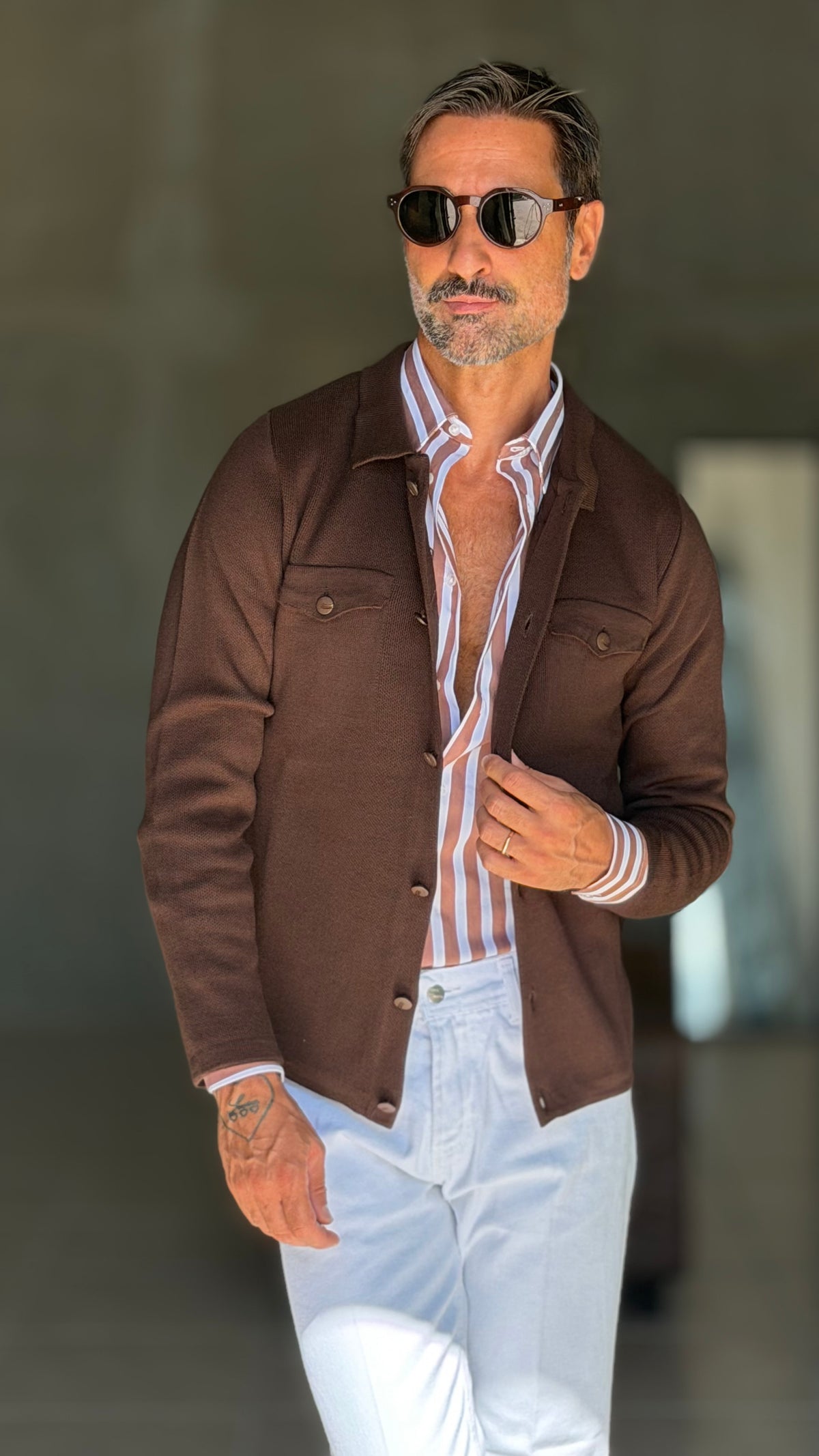 CARDIGAN  POLO MORO    BOTTONE COPERTO