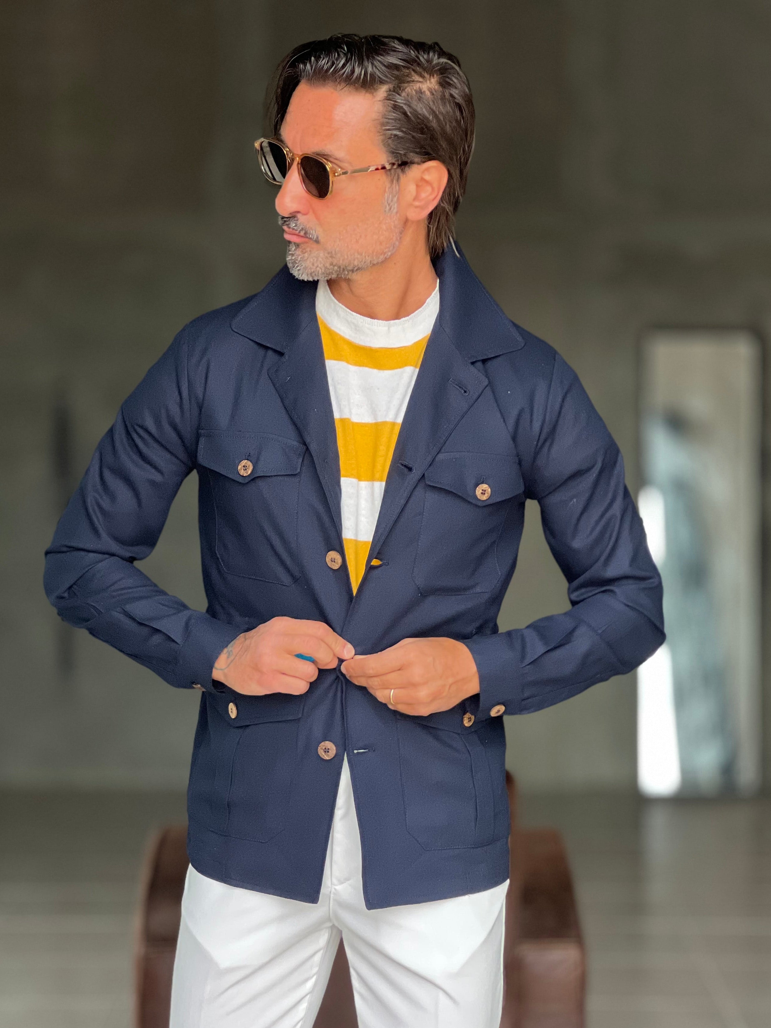FILLJACKET BLU  LINO E VISCOSA 66