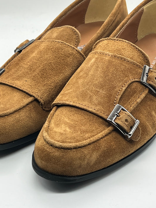 MOCASSINO CAMOSCIO CUOIO DOPPIAFIBBIA FONDO GOMMA