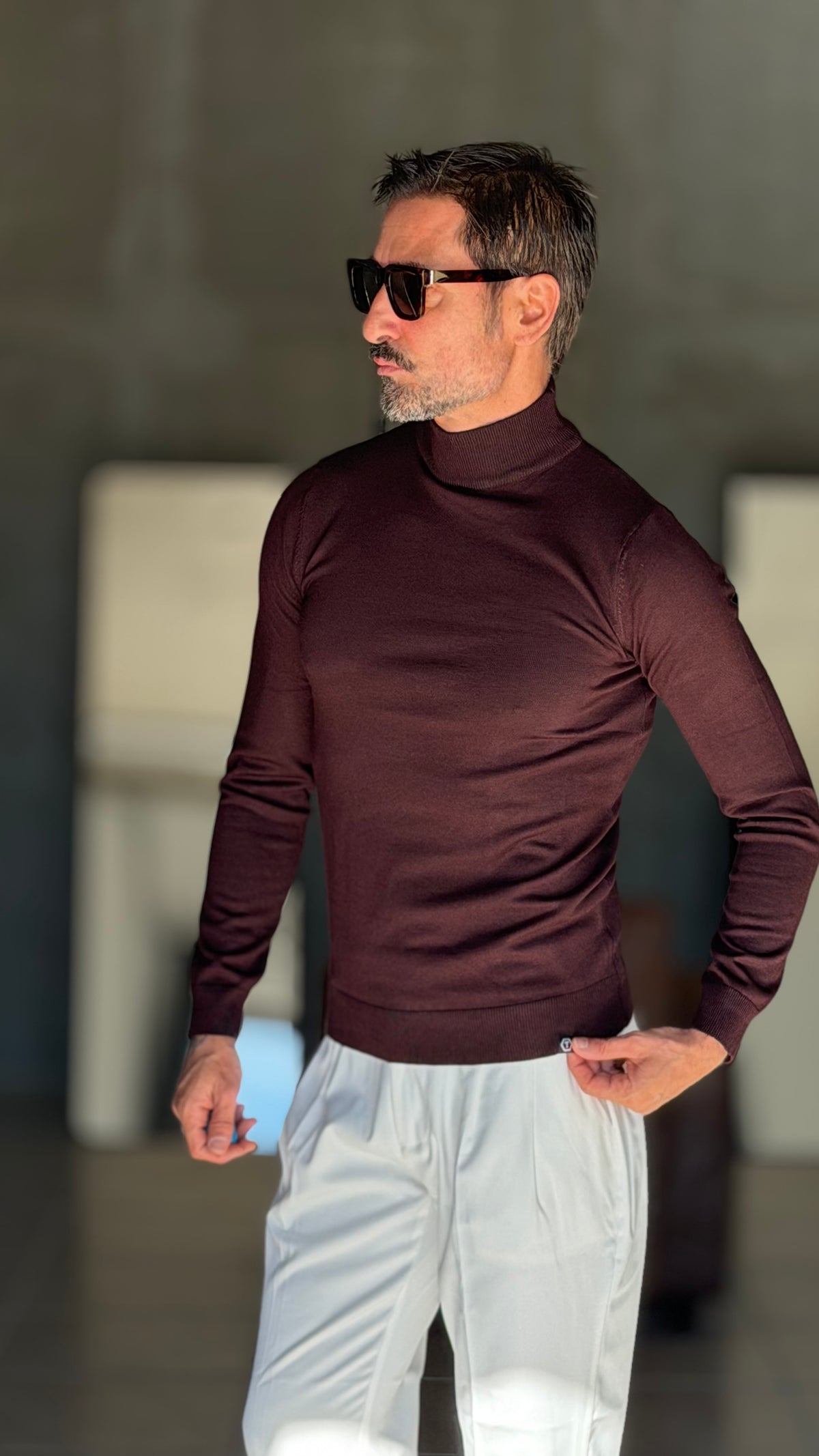 WHITE VISCOSE TROUSERS WITH REGULAR BOTTOM