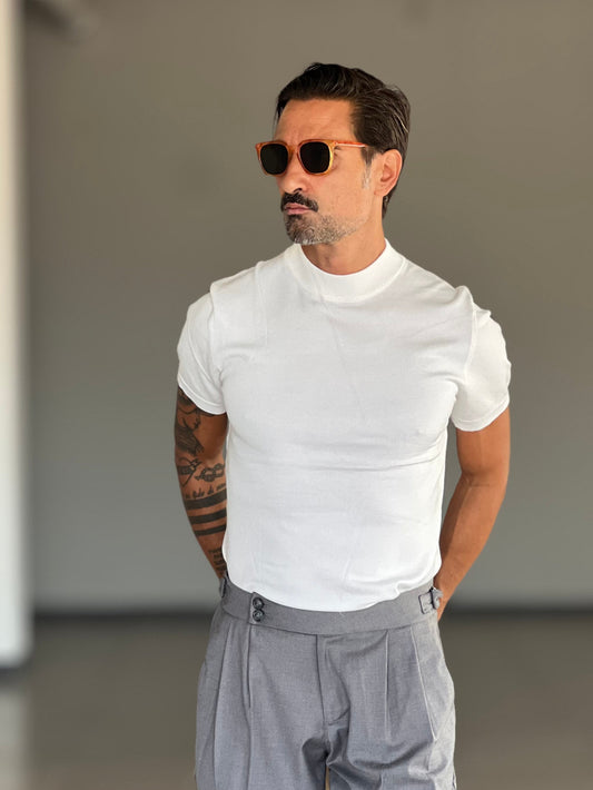 MAGLIA GIRO PANNA    MEZZO COLLO VISCOSA E MISTI