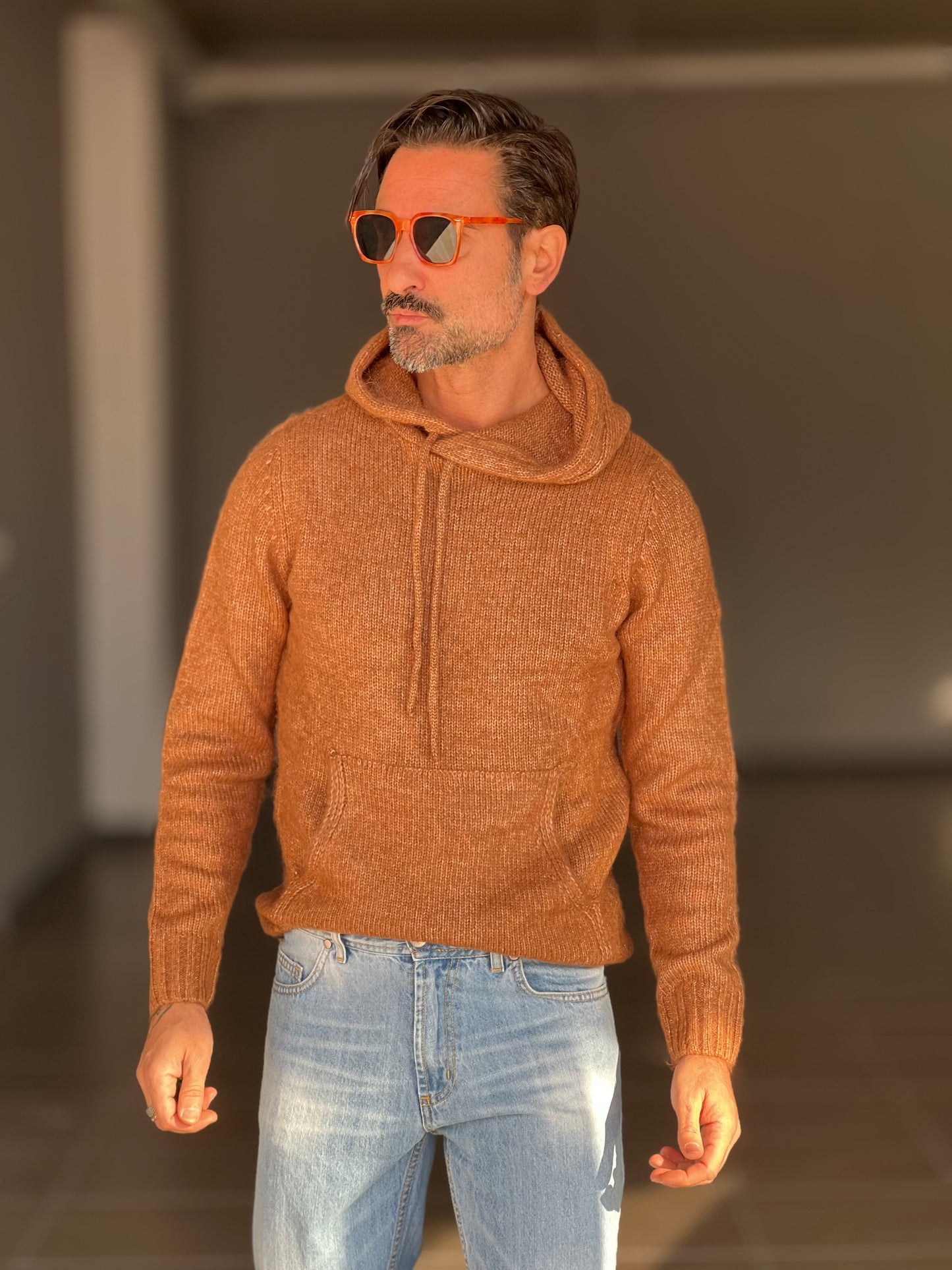 MAGLIA FELPA CAMMELLO  LANA E MISTI