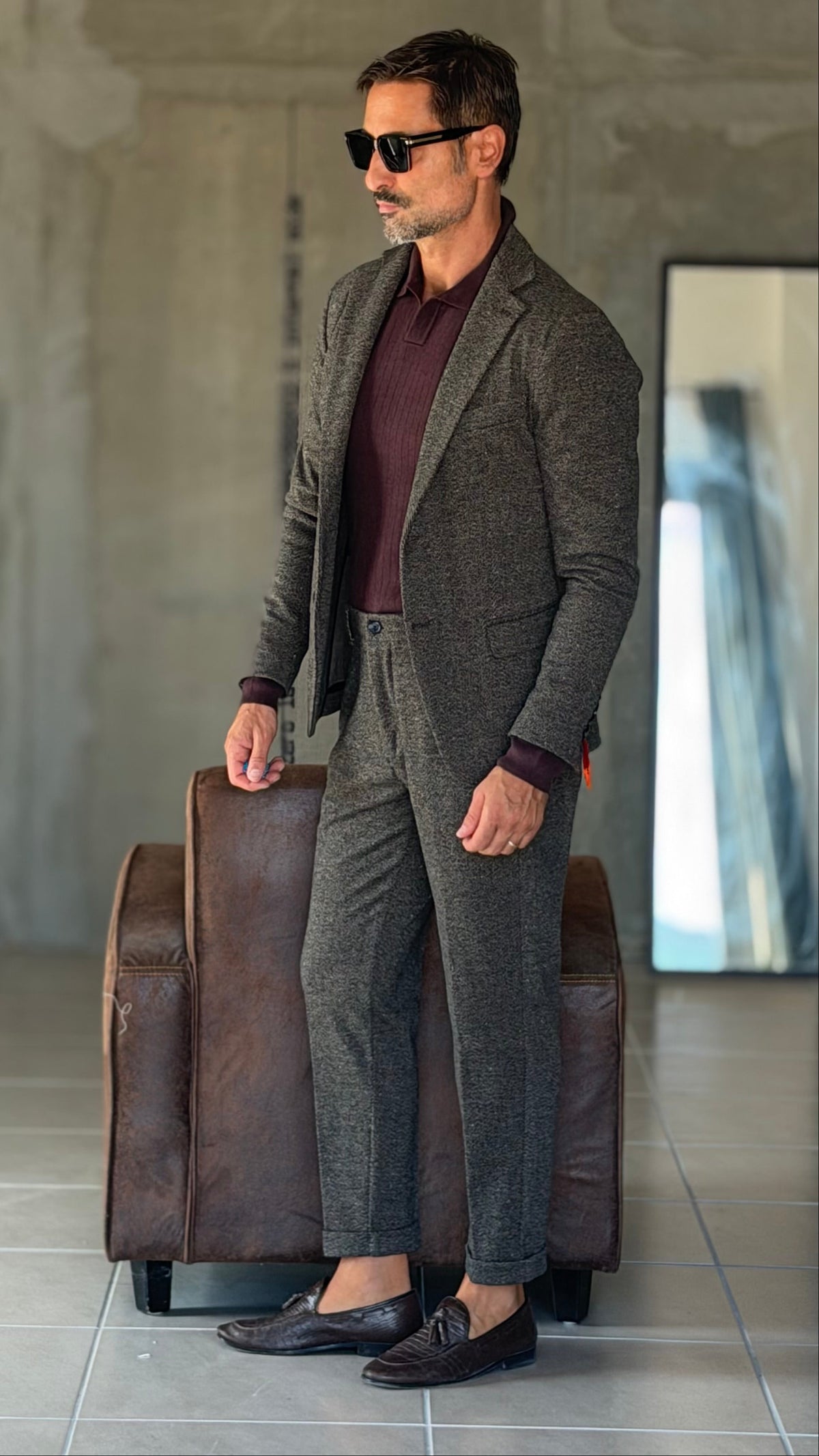 PANTALONE MORO BOTTONATO TELAMIRA 601(ABBINABILE ALLA GIACCA TELAMIRA 601)