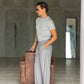 WHITE VISCOSE TROUSERS WITH REGULAR BOTTOM