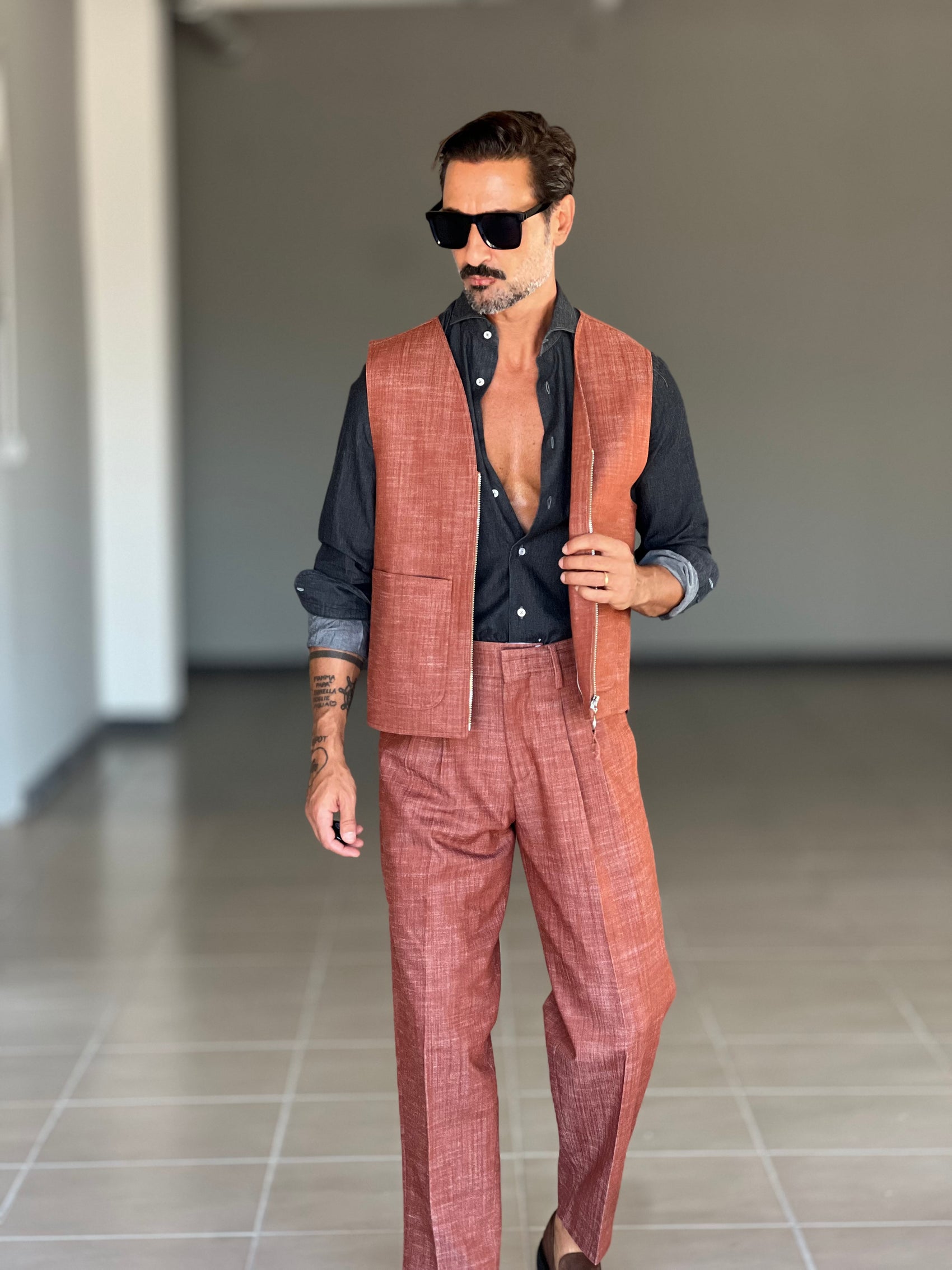 *PANTALONE MATTONE FONDO AMPIO PETRO'